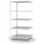 Fachbodenregal Anbauregal WR, 2.000×1.000×800 mm, lichtgrau