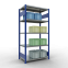 Schwerlastregal Grundregal, 2000x1000x600 mm (HxBxT), 5 Fachböden, Fachlast 330 kg, Längenriegel, RAL 5010 enzianblau/verzinkt