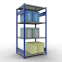 Schwerlastregal Grundregal, 2000x1000x800 mm (HxBxT), 5 Fachböden, Fachlast 330 kg, Längenriegel, RAL 5010 enzianblau/verzinkt