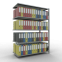 Büroregal Steckregal Anbauregal , 1800x1300x600 mm, 5 Fachböden, 150 kg Fachlast, Längenriegel, verzinkt, mit Mittelanschlag, T-Profil Ständerrahmen MULTIplus vormontiert