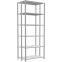 Schwerlastregal Doppel-Grundregal 2500x1000x(2x300) mm, 2x6 Fachböden, 250 kg Fachlast Längenriegel, RAL 7035 lichtgrau