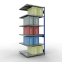Schwerlastregal Doppel-Anbauregal 2500x1000x(2x500) mm, 2x6 Fachböden, 250 kg Fachlast Längenriegel, RAL 5010 enzianblau/verzinkt
