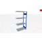 Schwerlastregal Anbauregal 1800x750x300, 4 Ebenen, 150 kg Fachlast, Kreuzstrebe, RAL 5010 enzianblau/verzinkt