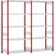 Fachbodenregale Typ EL - Fachlast 100 kg Stützen RAL 3000 Feuerrot, übrige Regalbauteile, 1008×524×2000 mm