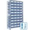 Behälterregale RK mit 40 Regalkästen RK, 1008×424×1850 mm, Behälterfarbe taubenblau