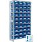 Behälterregale SK mit 40 Sichtlagerkästen SK, 908×324×1850 mm, Behälterfarbe blau