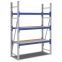 Weitspannregale System Flex mit Spanplattenböden, 1470×600×2000 mm, RAL 5010 Enzianblau