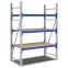 Weitspannregale System Flex mit Spanplattenböden, 1470×800×2000 mm, RAL 5010 Enzianblau