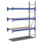 Weitspannregale System Flex mit Spanplattenböden, 1410×800×2000 mm, RAL 5010 Enzianblau