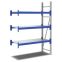 Weitspannregale System Flex mit, 1410×800×2000 mm, RAL 5010 Enzianblau