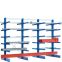 Kragarmregale Typ ES zweiseitige Nutzung, 1600×2200×4000 mm, RAL 5010 Enzianblau