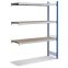 Großfachregale mit Spanplattenböden Stützen RAL 5010 Enzianblau, übrige Regalbauteile, 1512×524×2000 mm