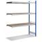 Großfachregale mit Spanplattenböden Stützen RAL 5010 Enzianblau, übrige Regalbauteile, 1512×624×2000 mm