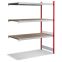 Großfachregale mit Spanplattenböden Stützen RAL 3000 Feuerrot, übrige Regalbauteile, 1512×824×2000 mm
