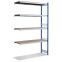 Großfachregale mit Spanplattenböden Stützen RAL 5010 Enzianblau, übrige Regalbauteile, 1512×524×2500 mm