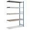Großfachregale mit Spanplattenböden Stützen RAL 5010 Enzianblau, übrige Regalbauteile, 1512×624×2500 mm