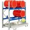 Fasslagerregale für 4 Fässer à 200 l, mit Auffangwanne, 1960×800×2000 mm, RAL 5010 Enzianblau