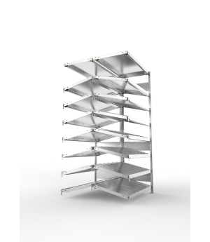 Schrägbodenregal CLIP S3 14° DAR KANBAN 2000x1000x1000 doppe