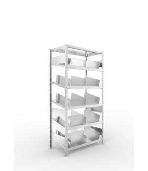 Schrägbodenregal CLIP S3 GR KANBAN 2000x1000x500 mm 14° verz