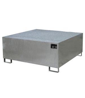 Auffangwanne 1000 l, 1460×1460×630 mm, Stahl feuerverzinkt, 
