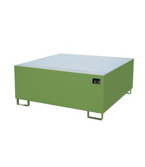 Auffangwanne 1000 l, 1460×1460×630 mm, Stahl lackiert, mit G
