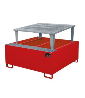 Auffangwanne 1000 l, 1460×1460×1090 mm, Stahl lackiert, mit 