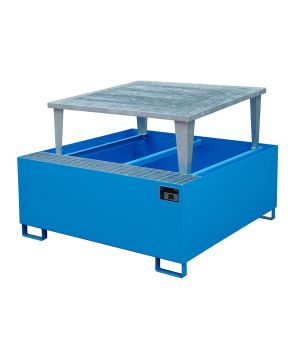 Auffangwanne 1000 l, 1460×1460×1090 mm, Stahl lackiert, mit 