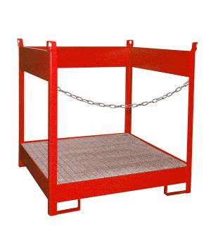Fass-Stapelpalette FSP-4, für 4 Fässer (200 l), 1400×1400×14