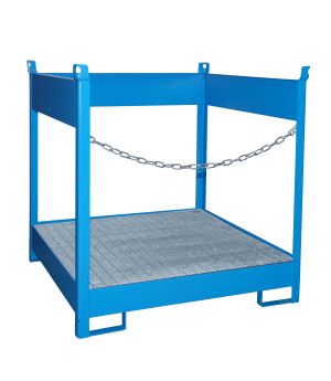 Fass-Stapelpalette FSP-4, für 4 Fässer (200 l), 1400×1400×14