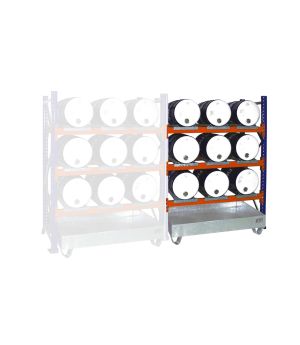 Fassregal mit Auffangwanne 3005, 1430×1200×2000 mm, 215 l Au