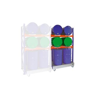 Fassregal mit Auffangwanne 3011, 1430×1200×2500 mm, 200 l Au