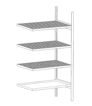 Kleingebinderegal mit Auffangwanne 3018-4E, 1020×660×2000 mm