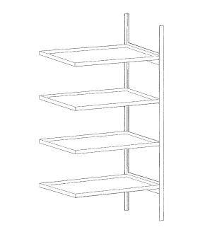 Kleingebinderegal mit Auffangwanne 3020-4E, 1020×630×2000 mm