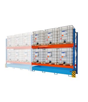 Umweltregal UR-A 3300, 3400×1300×3000 mm, 1000 l Auffangvolu