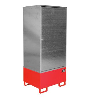 Gefahrstoffdepot 200 l Auffangvolumen, 840×690×1930 mm, für 