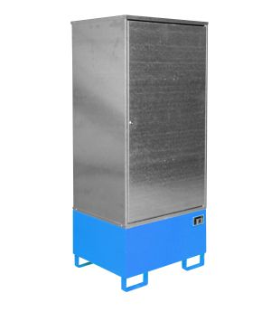 Gefahrstoffdepot 200 l Auffangvolumen, 840×690×1930 mm, für 