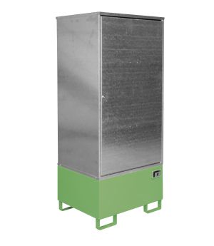 Gefahrstoffdepot 200 l Auffangvolumen, 840×690×1930 mm, für 