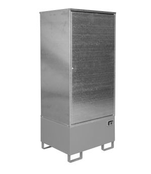 Gefahrstoffdepot 200 l Auffangvolumen, 840×690×1930 mm, für 