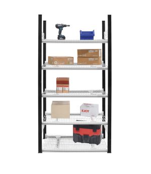 Drahtgitterbodenregal Grundregal ORION PLUS, 2.000×750×600 mm, verkehrsweiss
