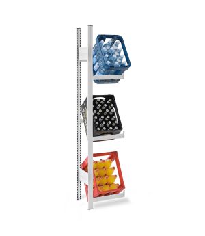 Getränkekistenregal Anbauregal ORION PLUS, 1.750×500×300 mm, lichtgrau