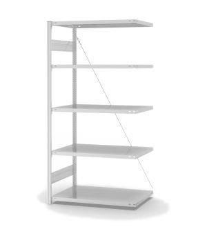 Antibakterielles Regal Anbauregal ORION PLUS, 2.000×1.000×600 mm, verkehrsweiss