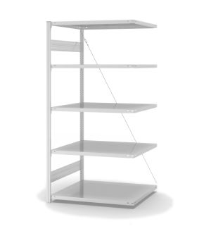 Antibakterielles Regal Anbauregal ORION PLUS, 2.000×1.000×800 mm, verkehrsweiss