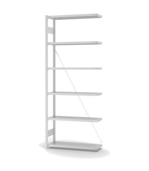 Antibakterielles Regal Anbauregal ORION PLUS, 2.500×1.000×300 mm, verkehrsweiss