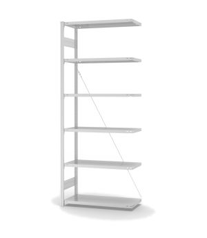 Antibakterielles Regal Anbauregal ORION PLUS, 2.500×1.000×400 mm, verkehrsweiss