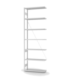 Antibakterielles Regal Anbauregal ORION PLUS, 3.000×1.000×300 mm, verkehrsweiss