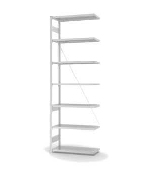 Antibakterielles Regal Anbauregal ORION PLUS, 3.000×1.000×400 mm, verkehrsweiss
