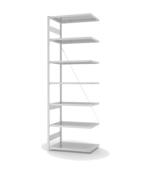 Antibakterielles Regal Anbauregal ORION PLUS, 3.000×1.000×600 mm, verkehrsweiss