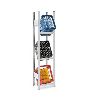 Getränkekistenregal Grundregal ORION PLUS, 1.750×500×300 mm, lichtgrau