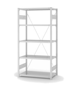 Antibakterielles Regal Grundregal ORION PLUS, 2.000×1.000×500 mm, verkehrsweiss