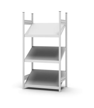 Schrägbodenregal Grundregal ORION PLUS, 2.000×1.000×600 mm, lichtgrau